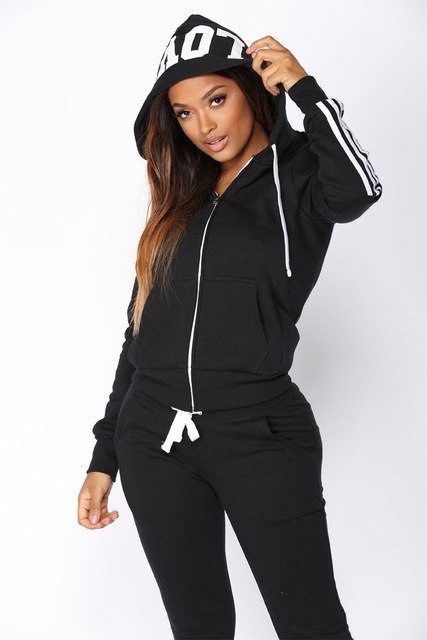 Crop Hoodies Sweatshirt Pants Set