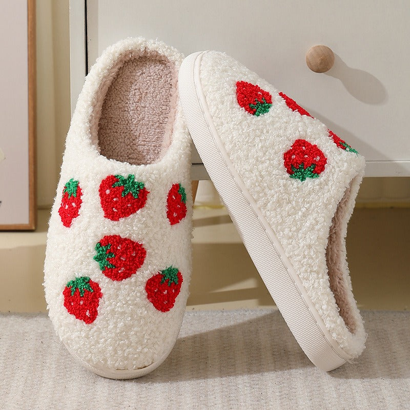 Comfortable Strawberry Cotton Slippers