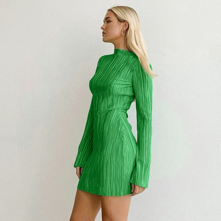 Sexy Pleated Slim Hip Dress