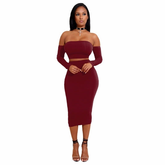 Backless Crop Top Bodycon Pencil Skirt Set