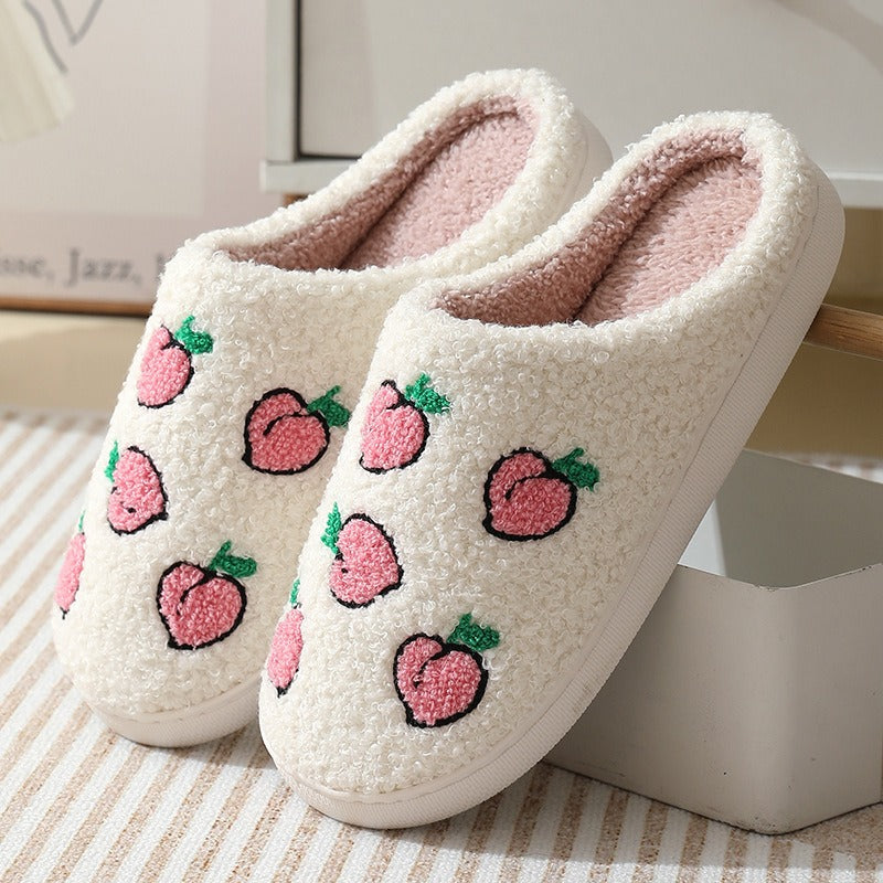 Comfortable Strawberry Cotton Slippers