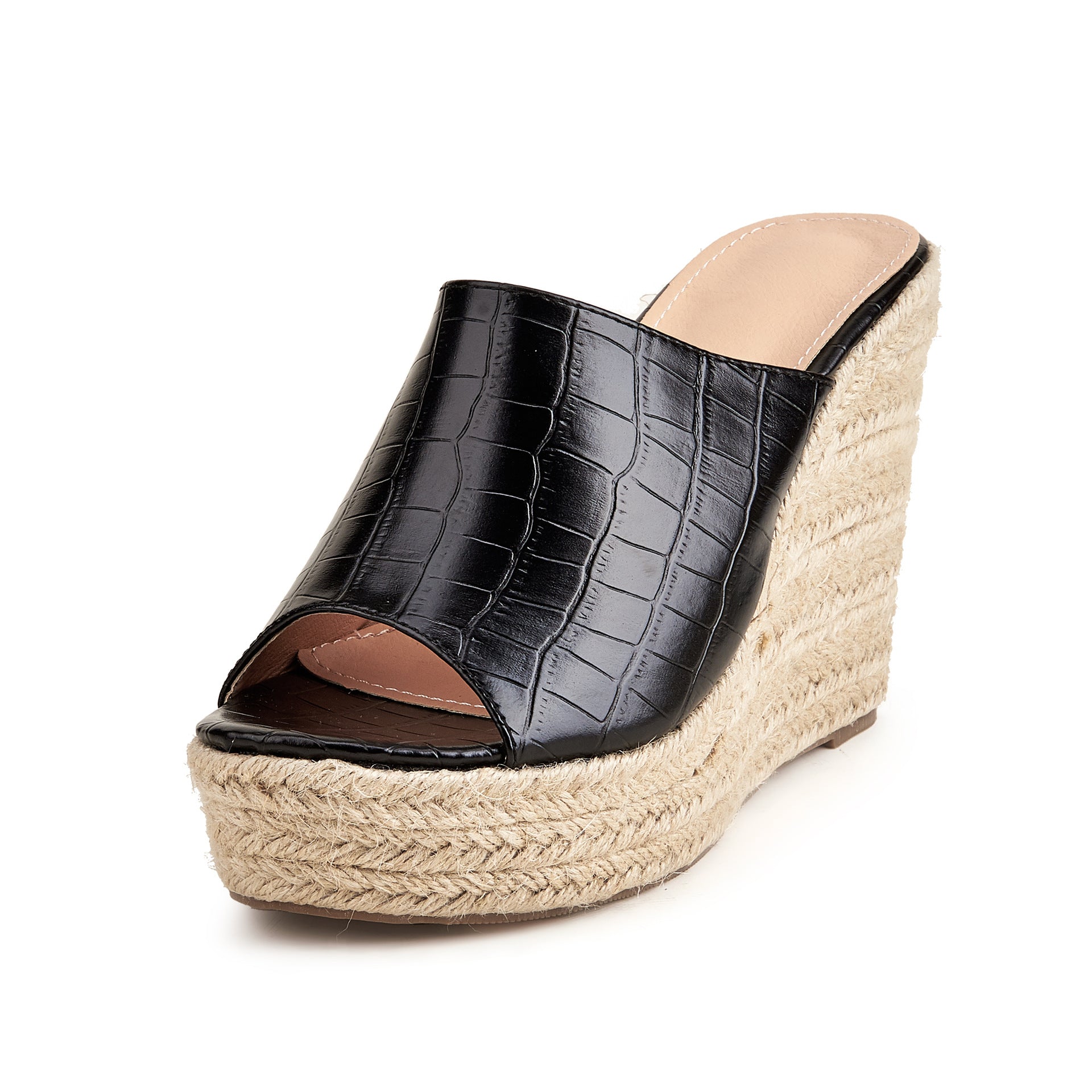 Retro Crocodile Pattern Wedge Heels - Hey Love Boutique