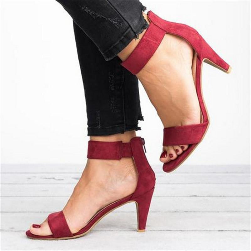 Flock Square Heel