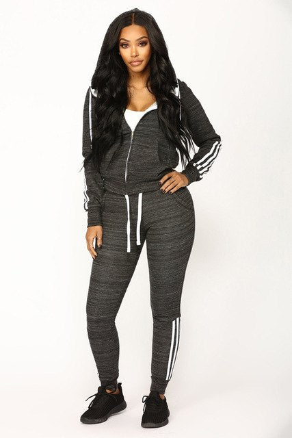 Crop Hoodies Sweatshirt Pants Set