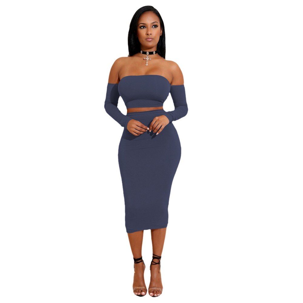 Backless Crop Top Bodycon Pencil Skirt Set