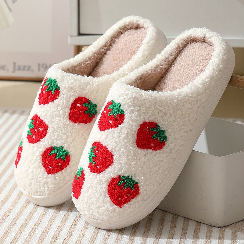 Comfortable Strawberry Cotton Slippers