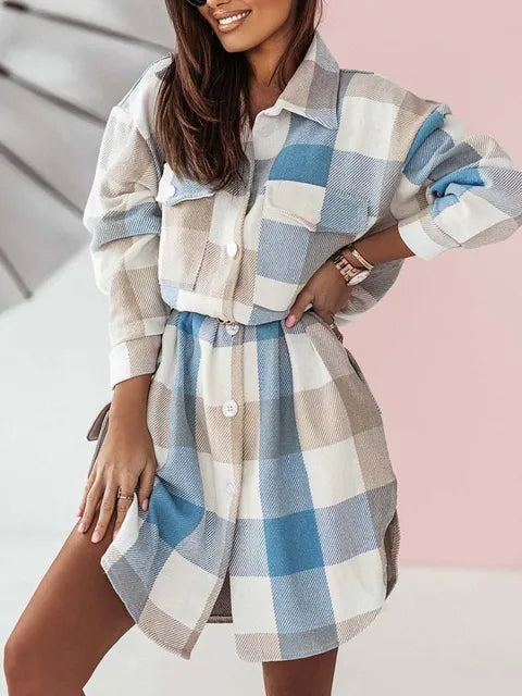 Long Plaid Thick Long Coat - Hey Love Boutique