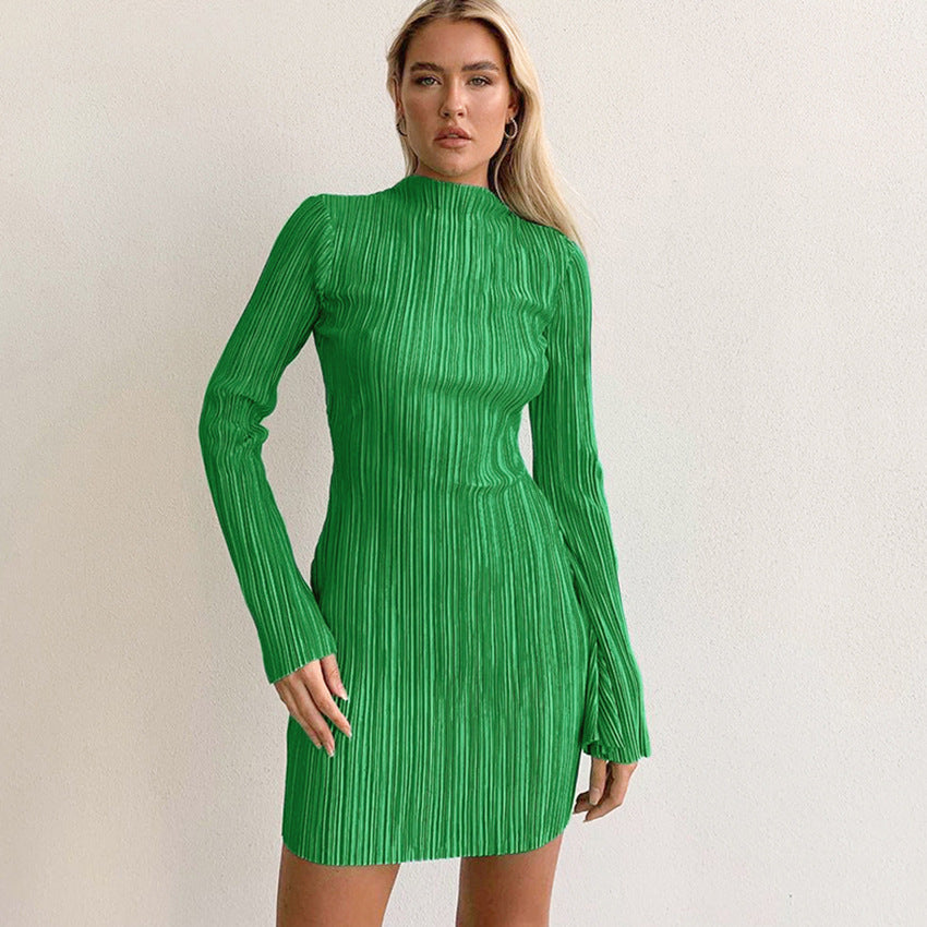 Sexy Pleated Slim Hip Dress