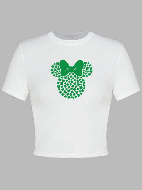 St. Patrick's Day Green Leaf Print T-Shirt