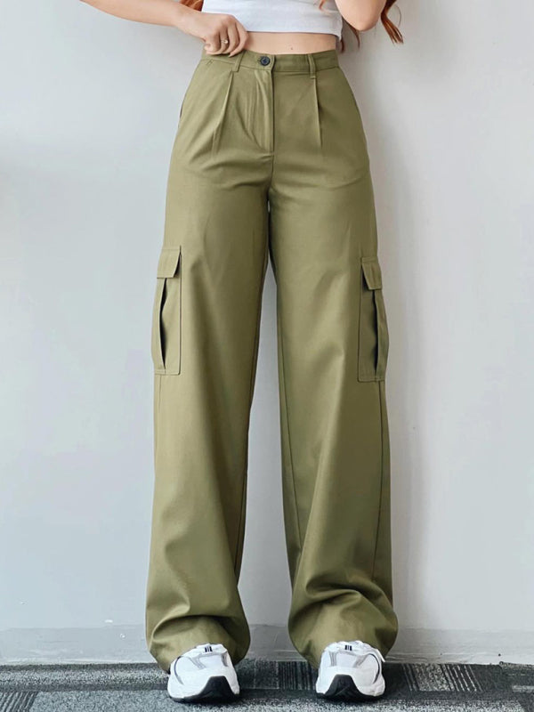 Mid-Rise Three-Dimensional Pocket Pants