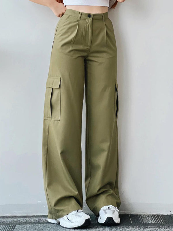 Mid-Rise Three-Dimensional Pocket Pants