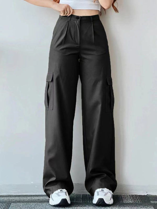 Mid-Rise Three-Dimensional Pocket Pants