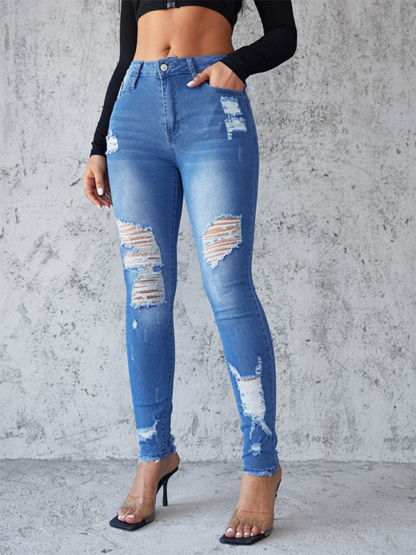 Ripped Hip Lift Skinny Jeans