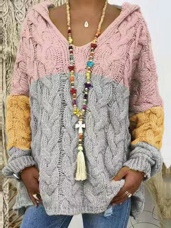 Long Sleeved Knitted Loose Pullover Sweater