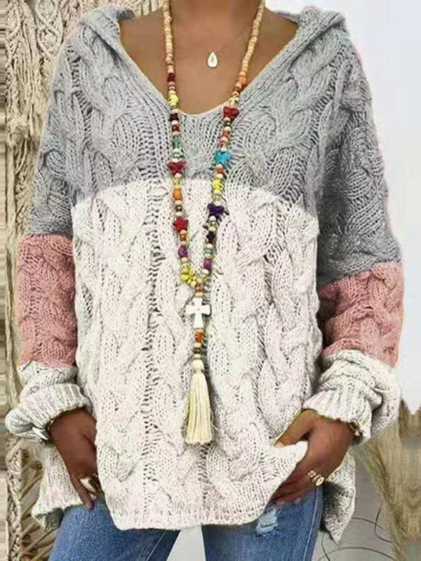 Long Sleeved Knitted Loose Pullover Sweater