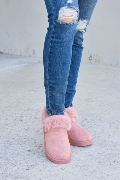 Furry Chunky Thermal Ankle Boots - Hey Love Boutique