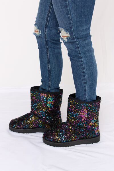 Sequin Thermal Flat Boots