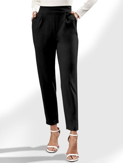 High Waist Straight Pants with Pockets - Hey Love Boutique