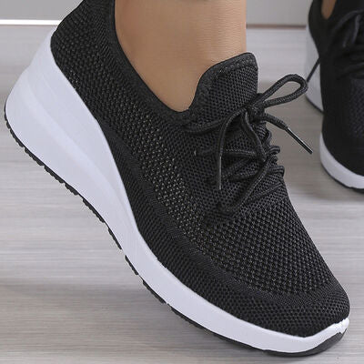 Mesh Breathable Platform Athletic Shoes - Hey Love Boutique