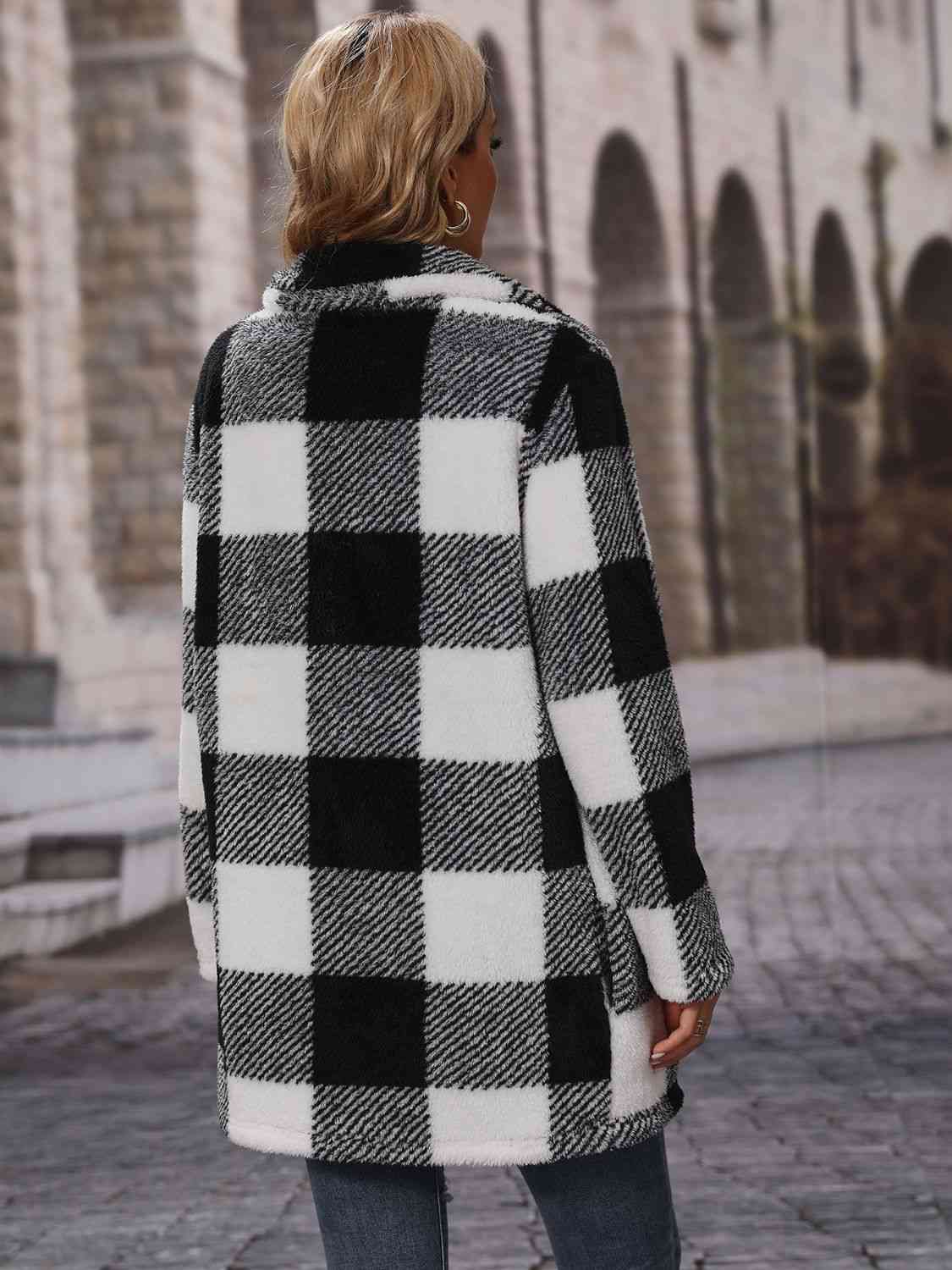 Plaid Coat with Pockets