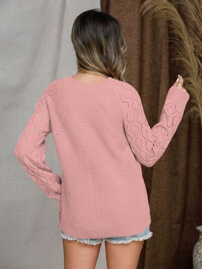 Openwork Sweater - Hey Love Boutique