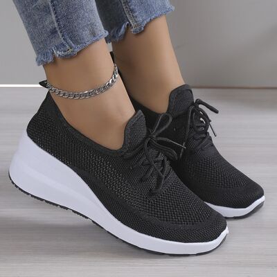 Mesh Breathable Platform Athletic Shoes - Hey Love Boutique