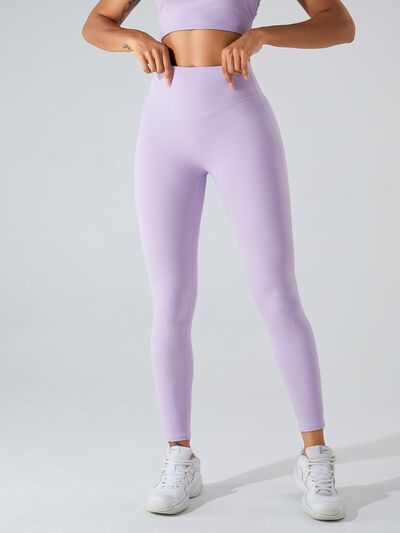 High Waist Wide Waistband Active Leggings - Hey Love Boutique