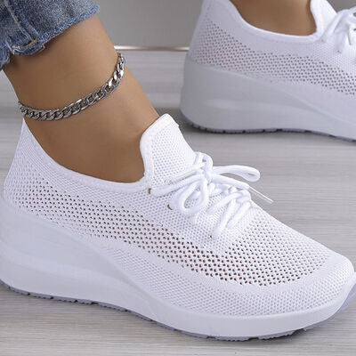 Mesh Breathable Platform Athletic Shoes - Hey Love Boutique