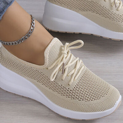 Mesh Breathable Platform Athletic Shoes - Hey Love Boutique