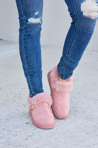 Furry Chunky Thermal Ankle Boots - Hey Love Boutique