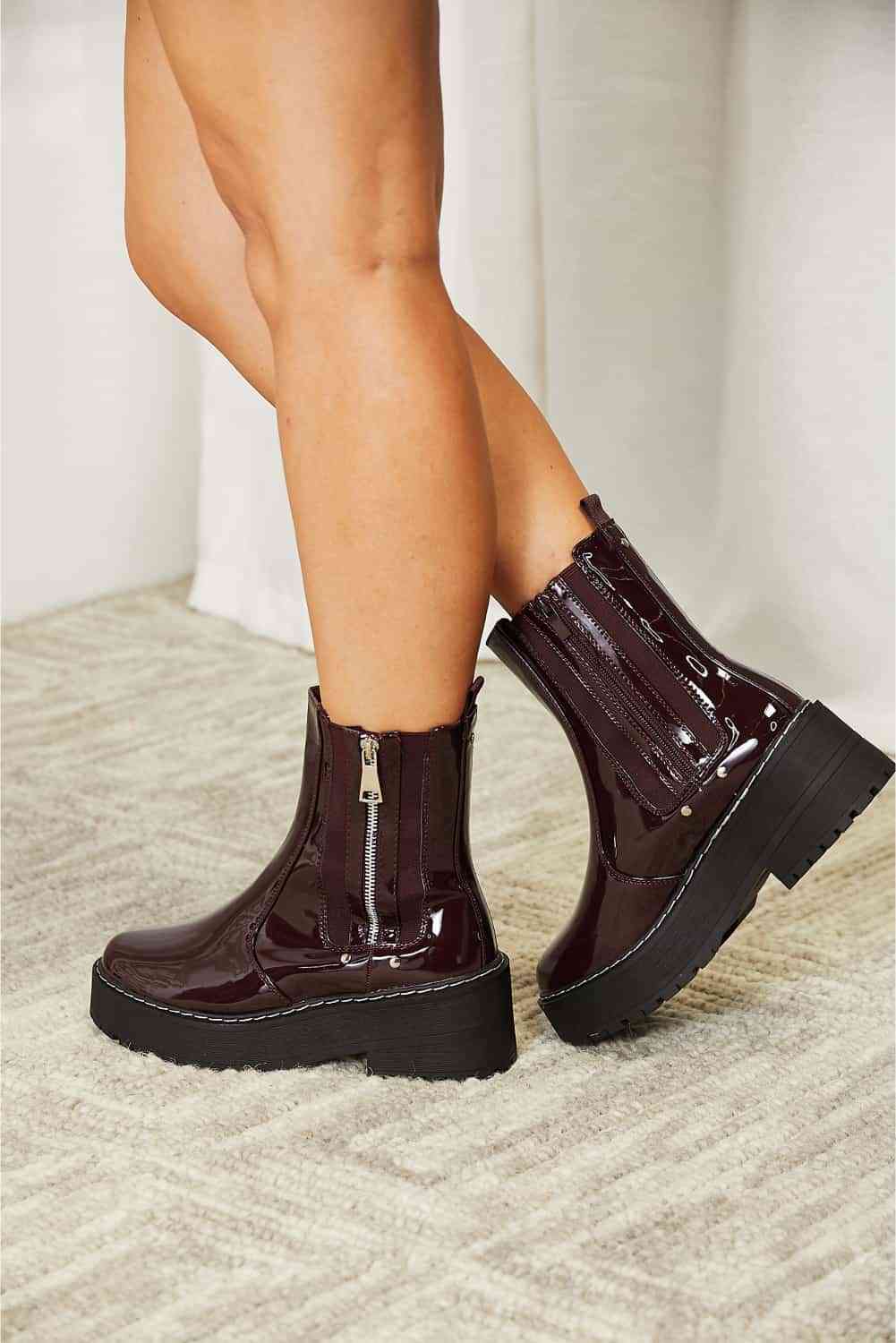 Side Zip Platform Boots