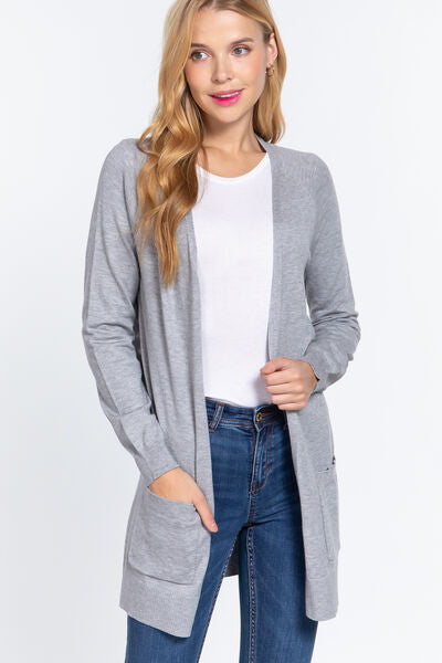 Open Front Long Sleeve Cardigan - Hey Love Boutique