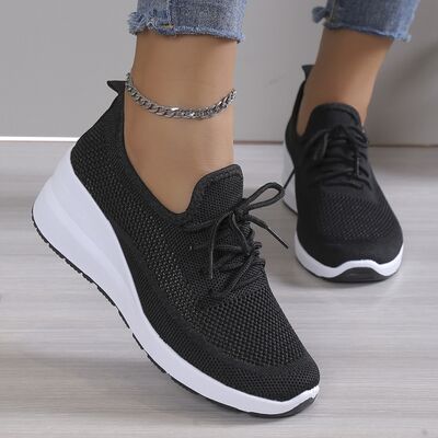 Mesh Breathable Platform Athletic Shoes - Hey Love Boutique