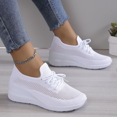 Mesh Breathable Platform Athletic Shoes - Hey Love Boutique