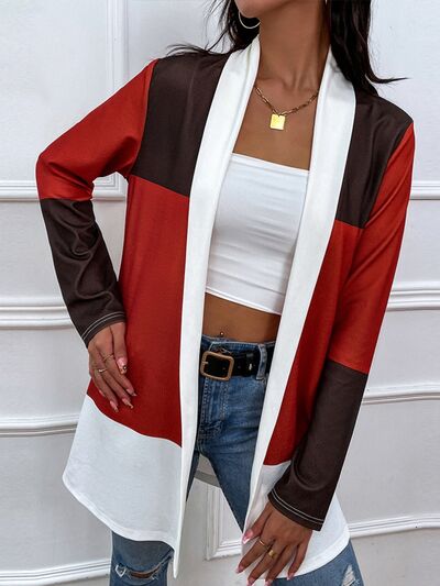 Block Open Front Cardigan - Hey Love Boutique