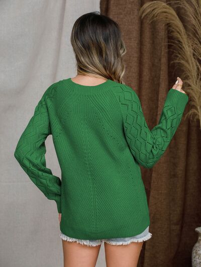 Openwork Sweater - Hey Love Boutique