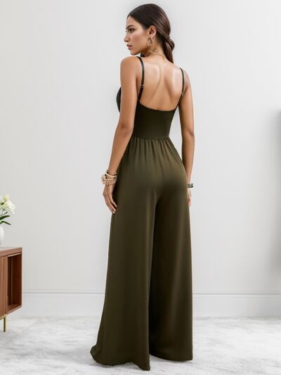 Spaghetti Strap Wide Leg Jumpsuit