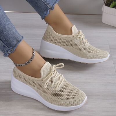 Mesh Breathable Platform Athletic Shoes - Hey Love Boutique