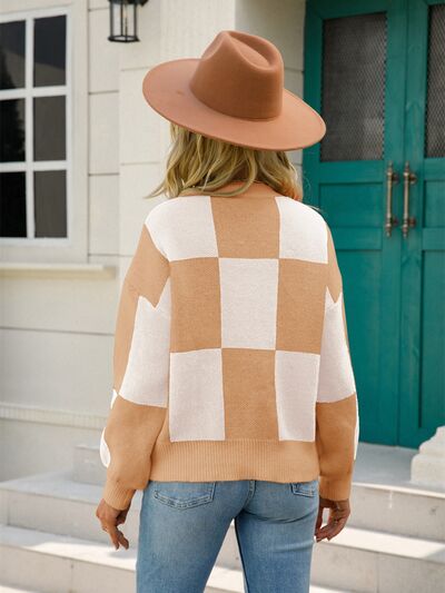 Checkered Sweater - Hey Love Boutique