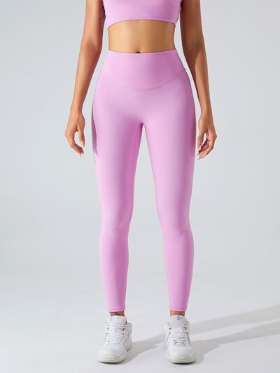 High Waist Wide Waistband Active Leggings - Hey Love Boutique