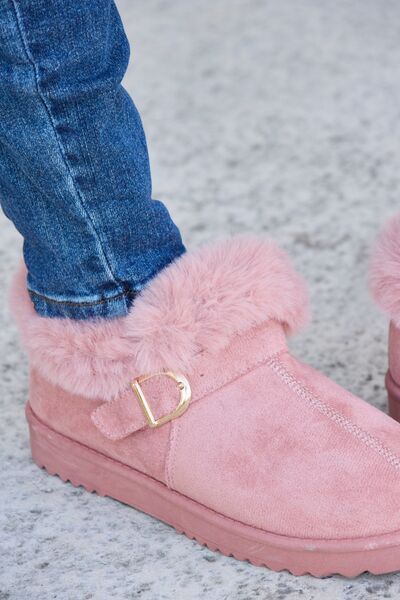 Furry Chunky Thermal Ankle Boots - Hey Love Boutique